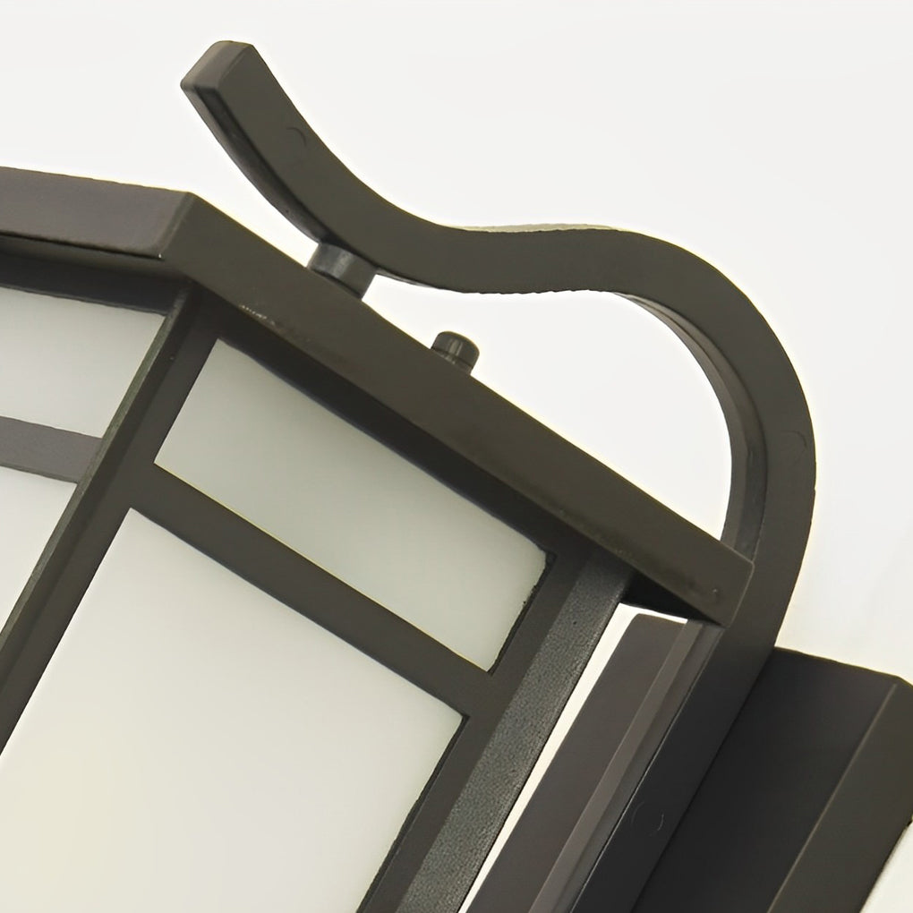 Vintage Waterproof LED Glass Matte Black Retro Wall Lamp Exterior Lights - Lumpaz