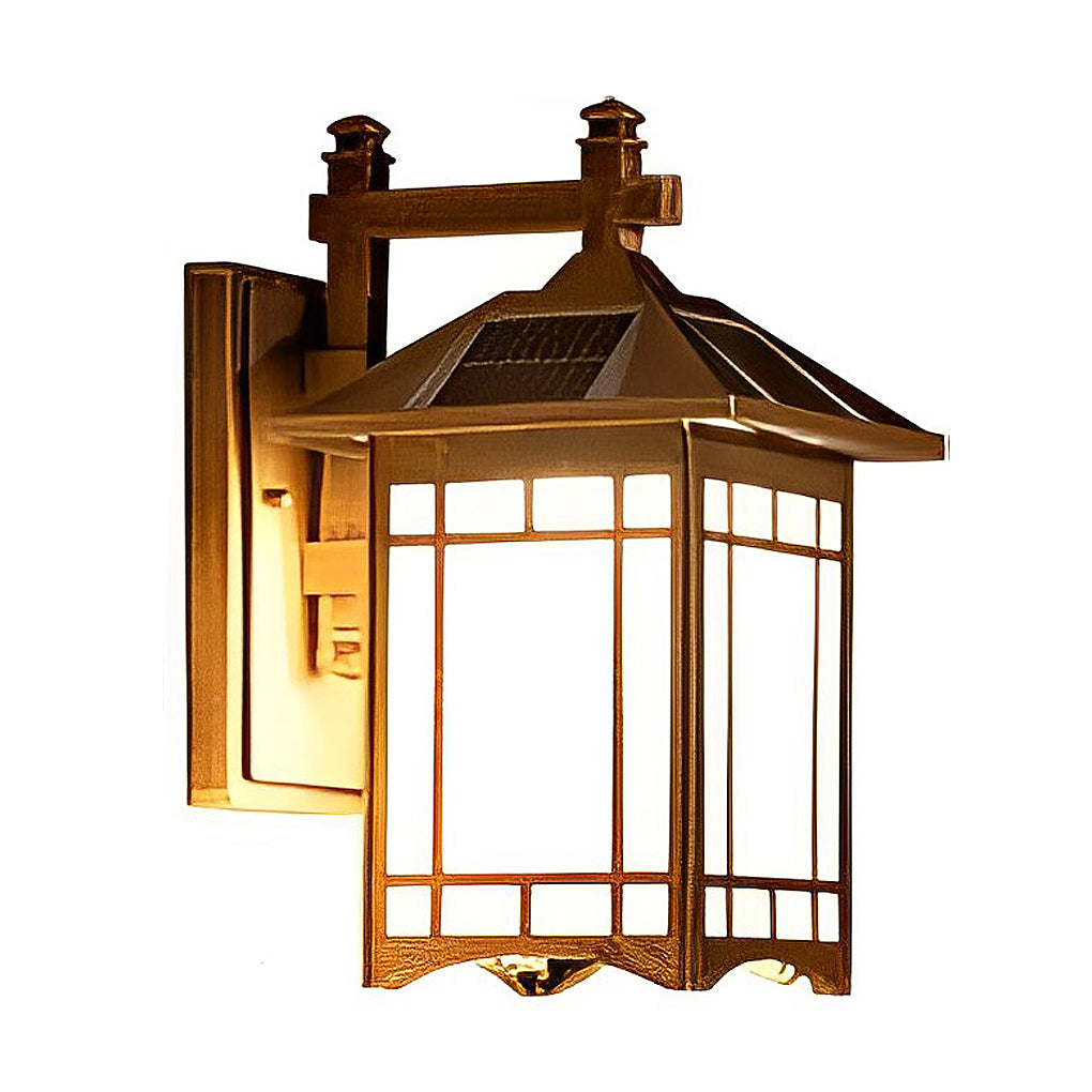 Retro Waterproof LED Vintage Solar Wall Lamp with Remote Wall Sconce Lighting - Lumpaz