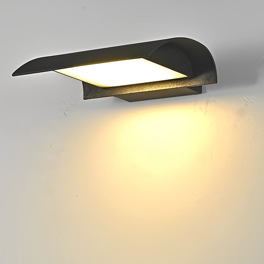Curved Outdoor Waterproof LED Black Modern Minimalist Wall Lamp Exterior Lighting - Lumpaz