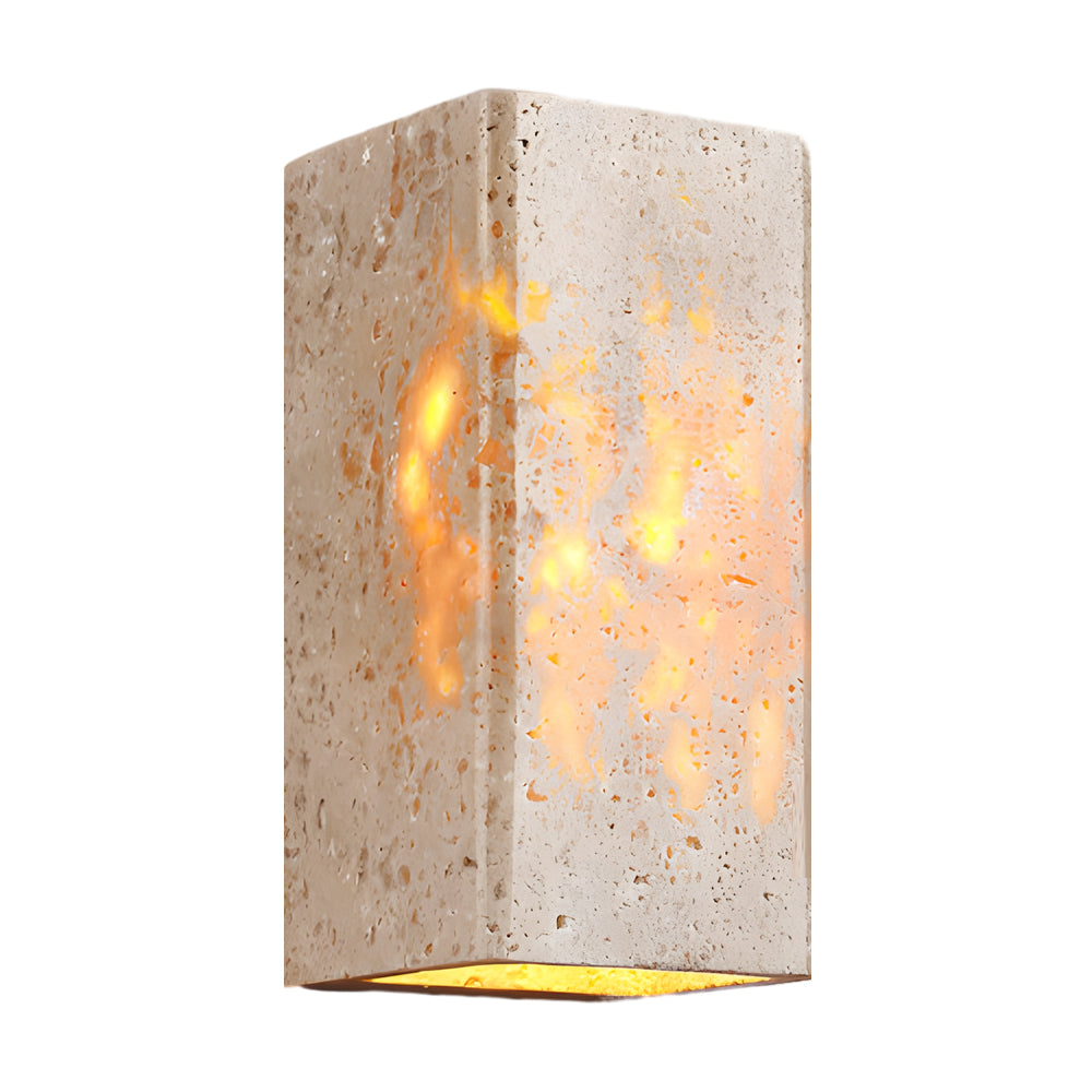 Wabi-Sabi Yellow Travertine LED Wall Sconce - Square/Rectangle - Lumpaz