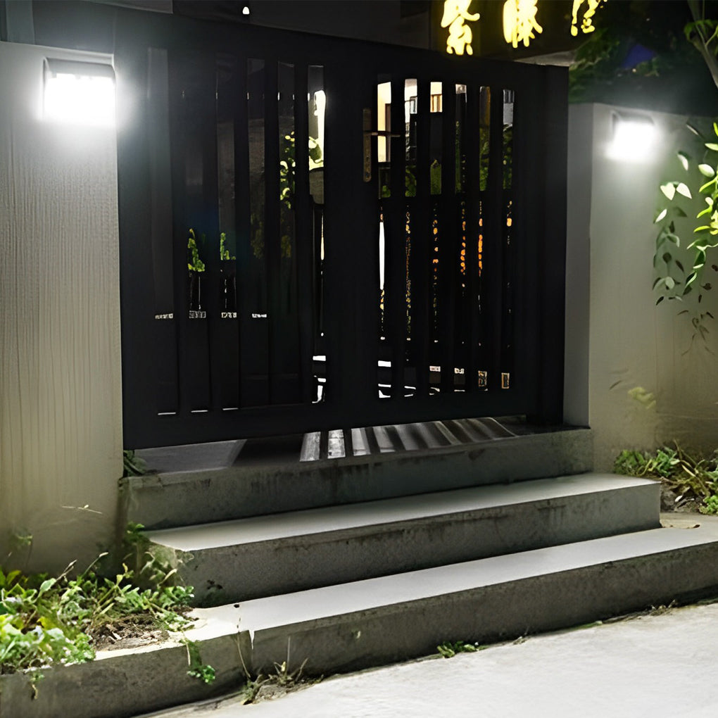 Rectangular Waterproof LED Motion Sensor Solar Wall Lights Outdoor Wall Lamp - Lumpaz