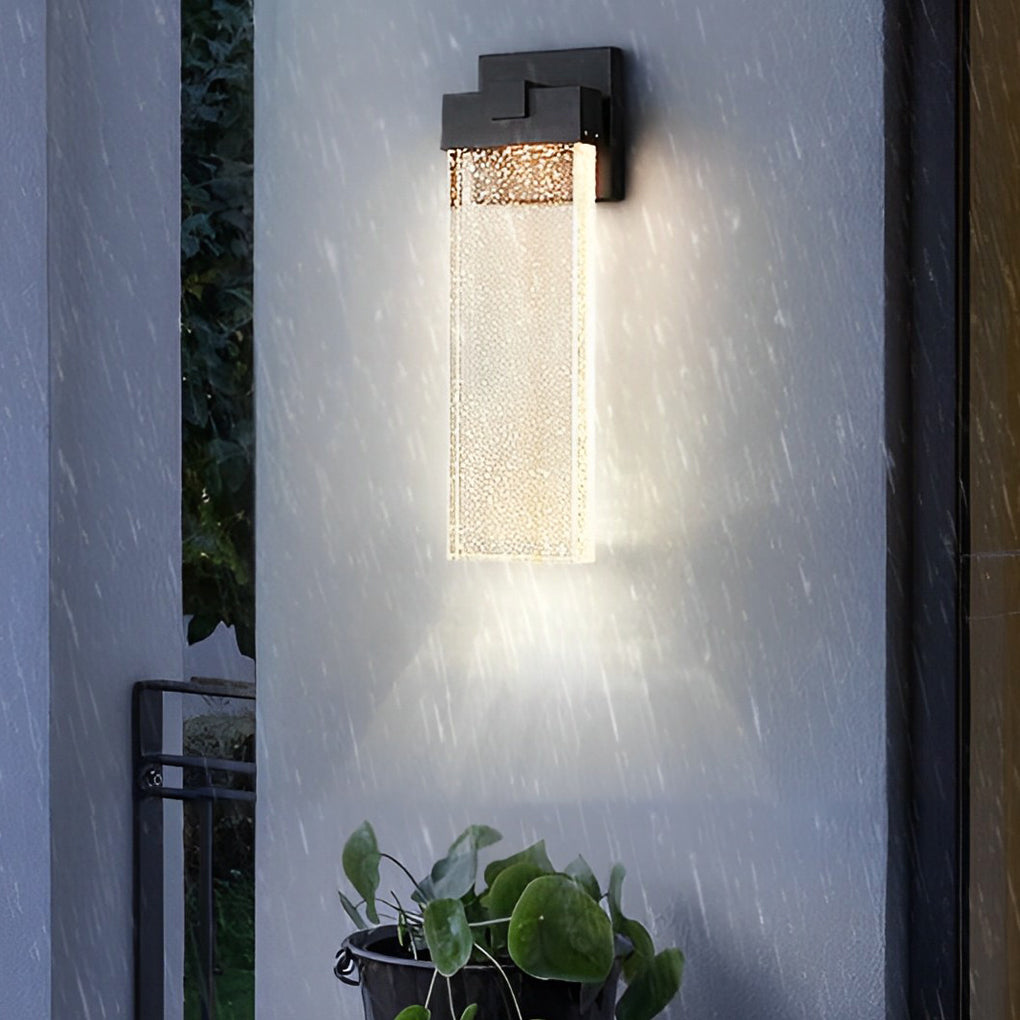 Rectangular Bubble Crystal LED Outdoor Wall Lamp - Lumpaz