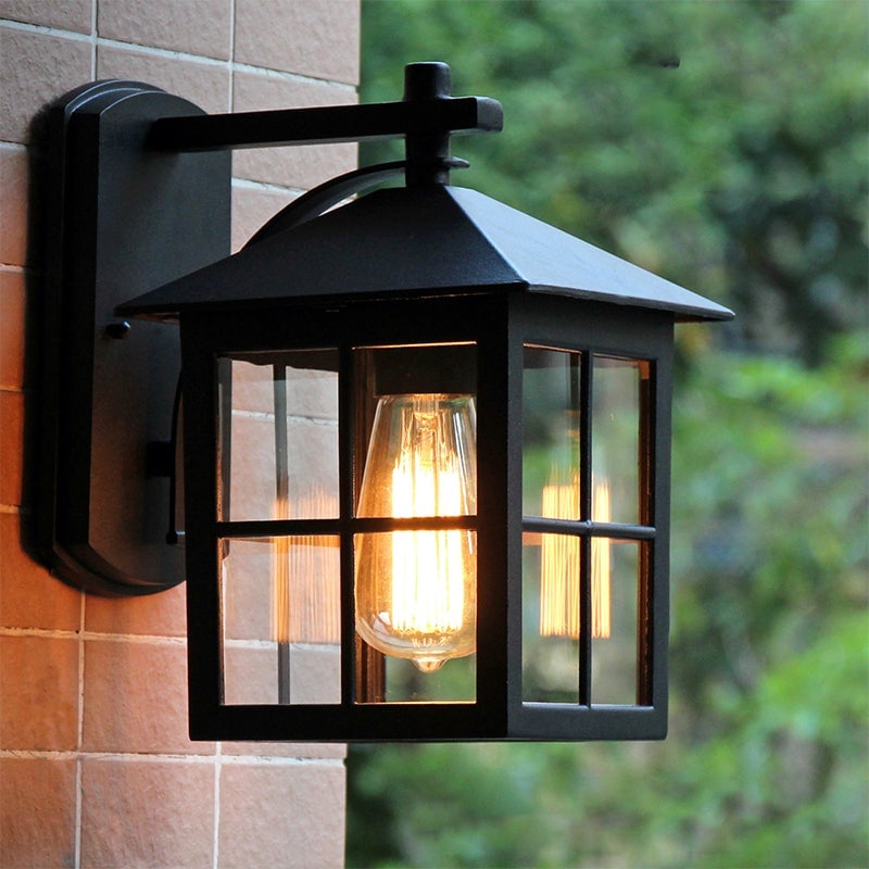 Minimalist Square Glass Lampshade Waterproof Modern Outdoor Lanterns - Lumpaz