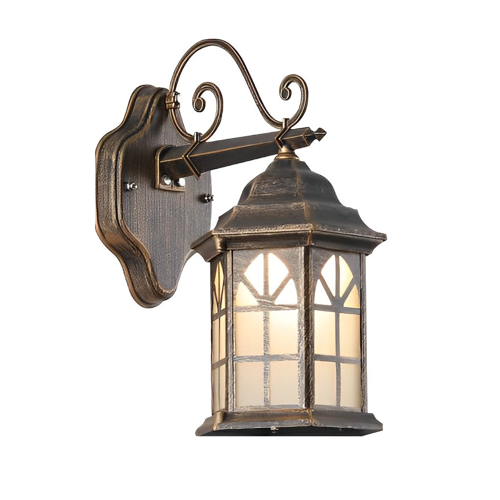 Retro Waterproof Dimmable LED Solar Wall Lamp with Remote Exterior Lights - Lumpaz