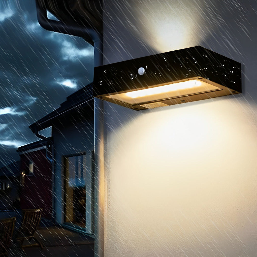 Waterproof LED Up and Down Lights Motion Sensor Modern Solar Wall Lamp - Lumpaz
