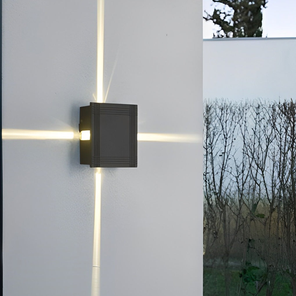 Round Square LED 12W Cross Star Lights Waterproof Modern Wall Lamp - Lumpaz