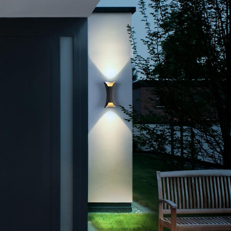 Curved LED Up and Down Lighting Waterproof Modern Outdoor Wall Lights - Lumpaz