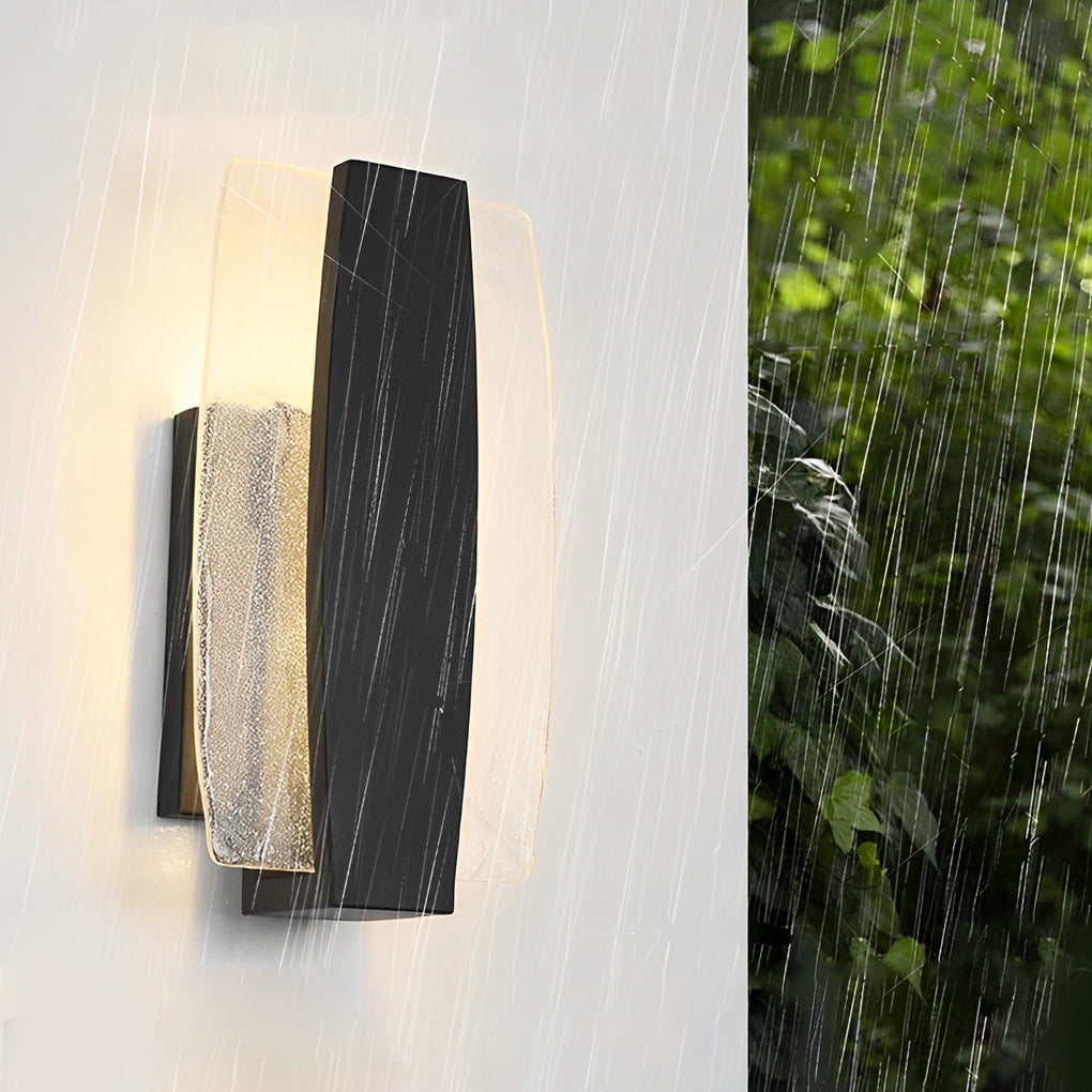 Waterproof LED Handmade Bubbles Glass Black Modern Outdoor Wall Light - Lumpaz