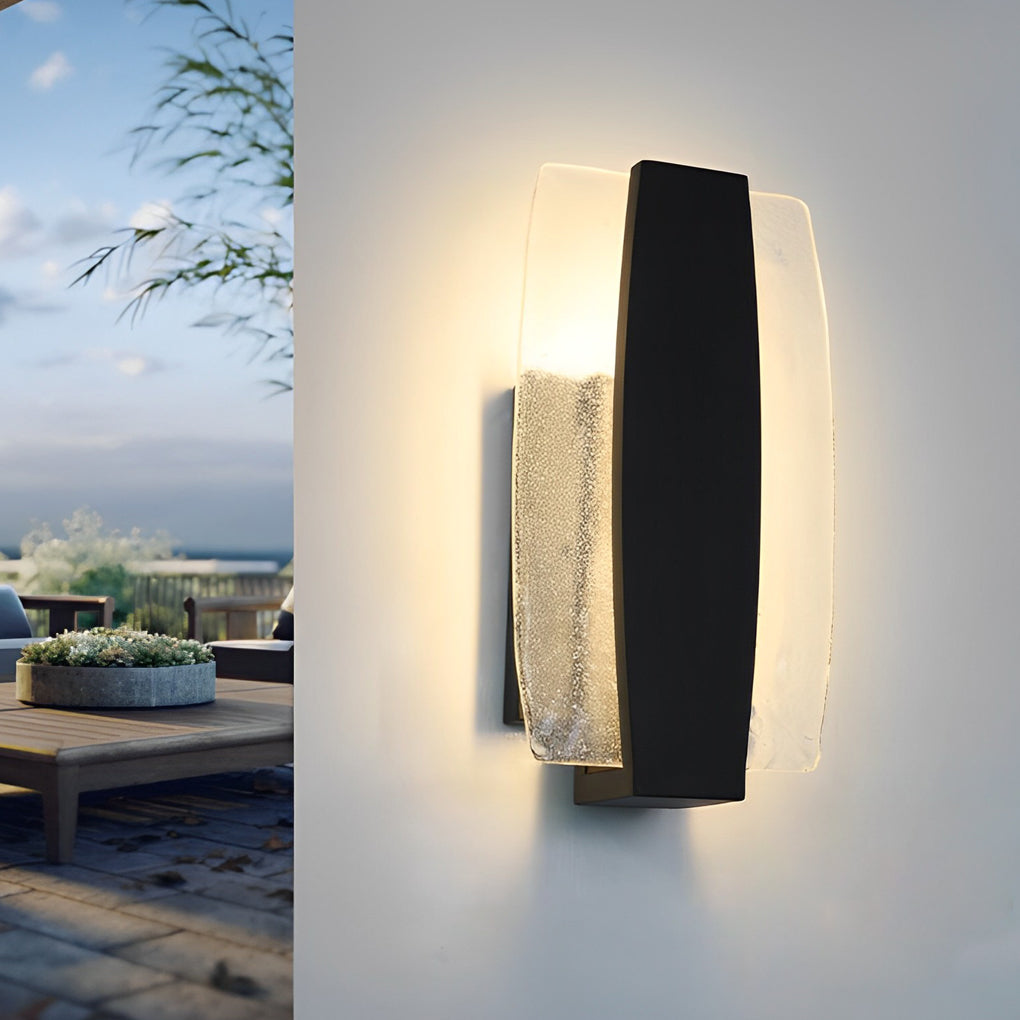 Waterproof LED Handmade Bubbles Glass Black Modern Outdoor Wall Light - Lumpaz