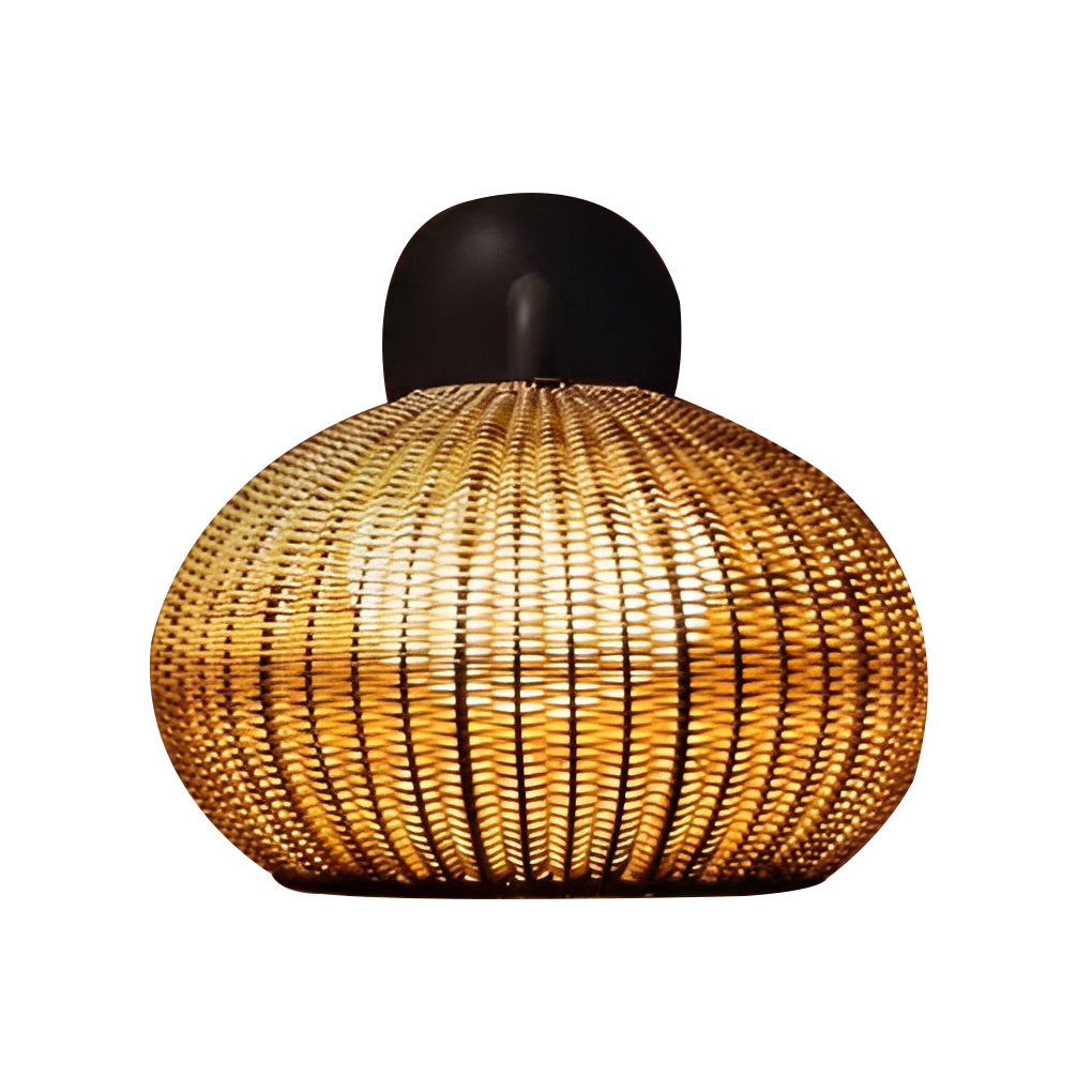 Lantern Shaped Waterproof Rattan Modern Outdoor Wall Lamp Chandelier - Lumpaz