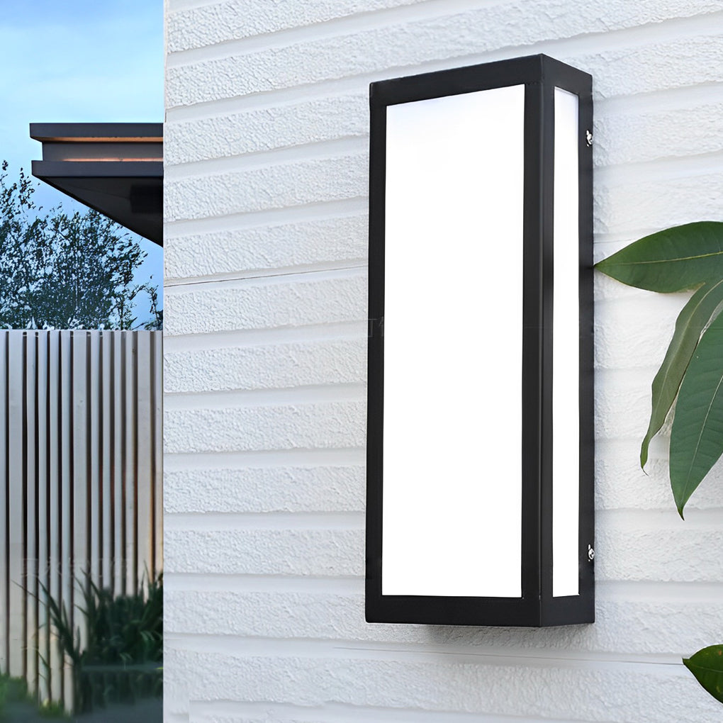 Rectangular LED Waterproof Black Modern Outdoor Exterior Light Wall Lamp - Lumpaz