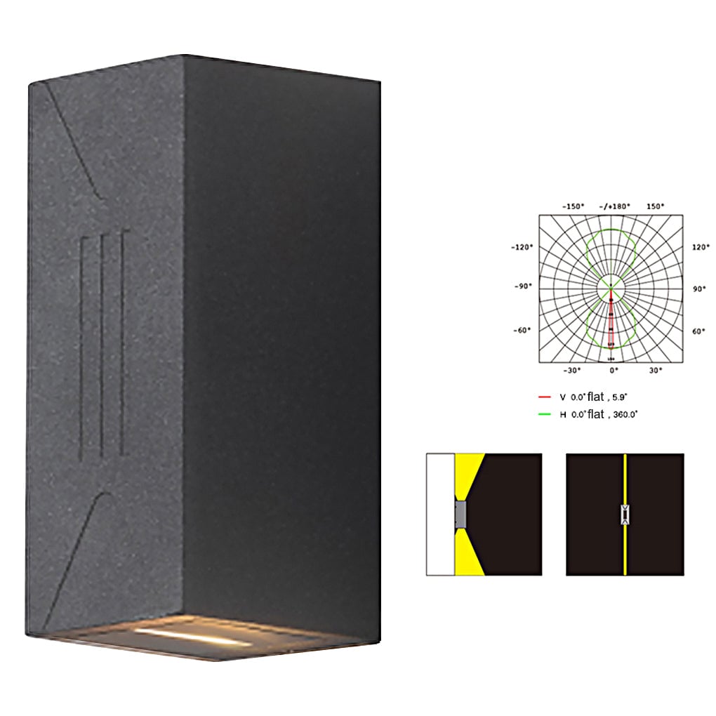 Waterproof Outdoor Up and Down Lights LED Wall Lamp for Villa Balcony Garden - Lumpaz