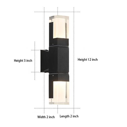 Square Up and Down Lighting LED Waterproof Modern Outdoor Wall Lights - Lumpaz