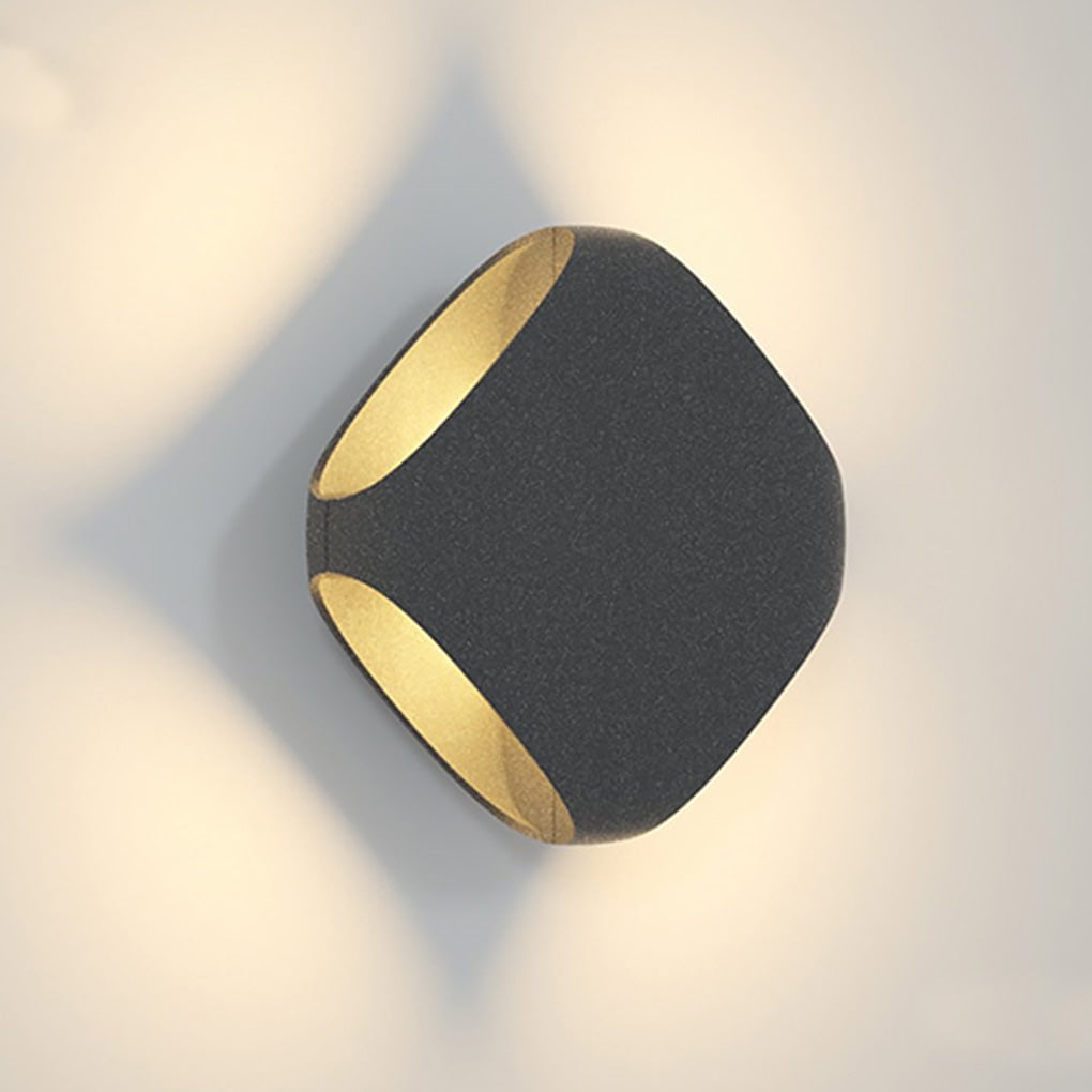 Square LED Waterproof Black Modern Outdoor Wall Lights Fence Post Lights - Lumpaz