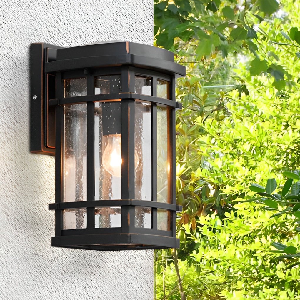 Retro Simple Waterproof Bubbles Glass Shade Modern Outdoor Wall Light - Lumpaz