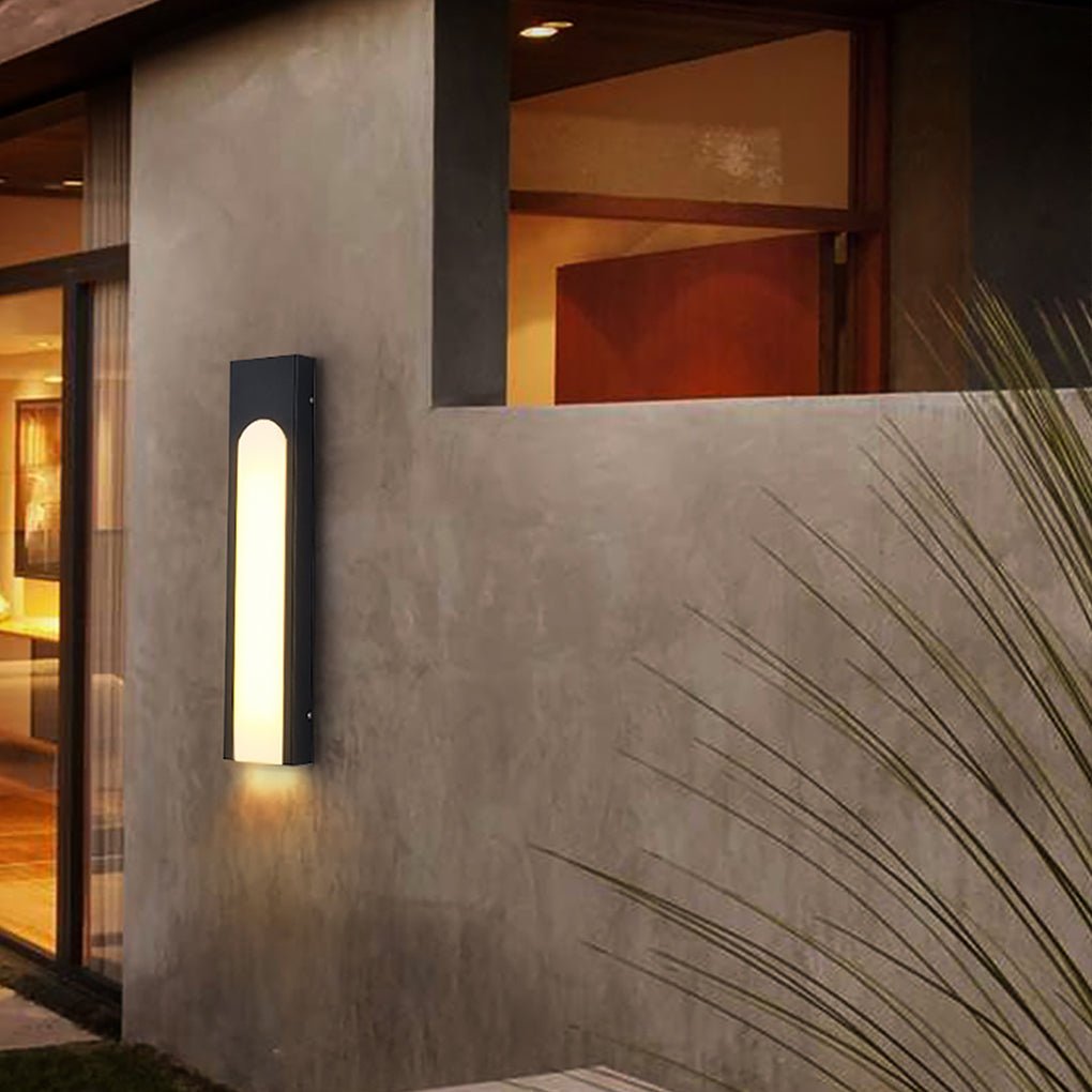 Arched Trapezoid Waterproof Black LED Modern Outdoor Wall Lights Wall Lamp - Lumpaz