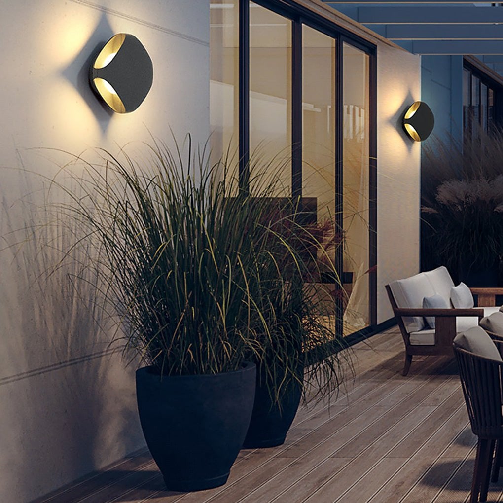 Square LED Waterproof Black Modern Outdoor Wall Lights Fence Post Lights - Lumpaz