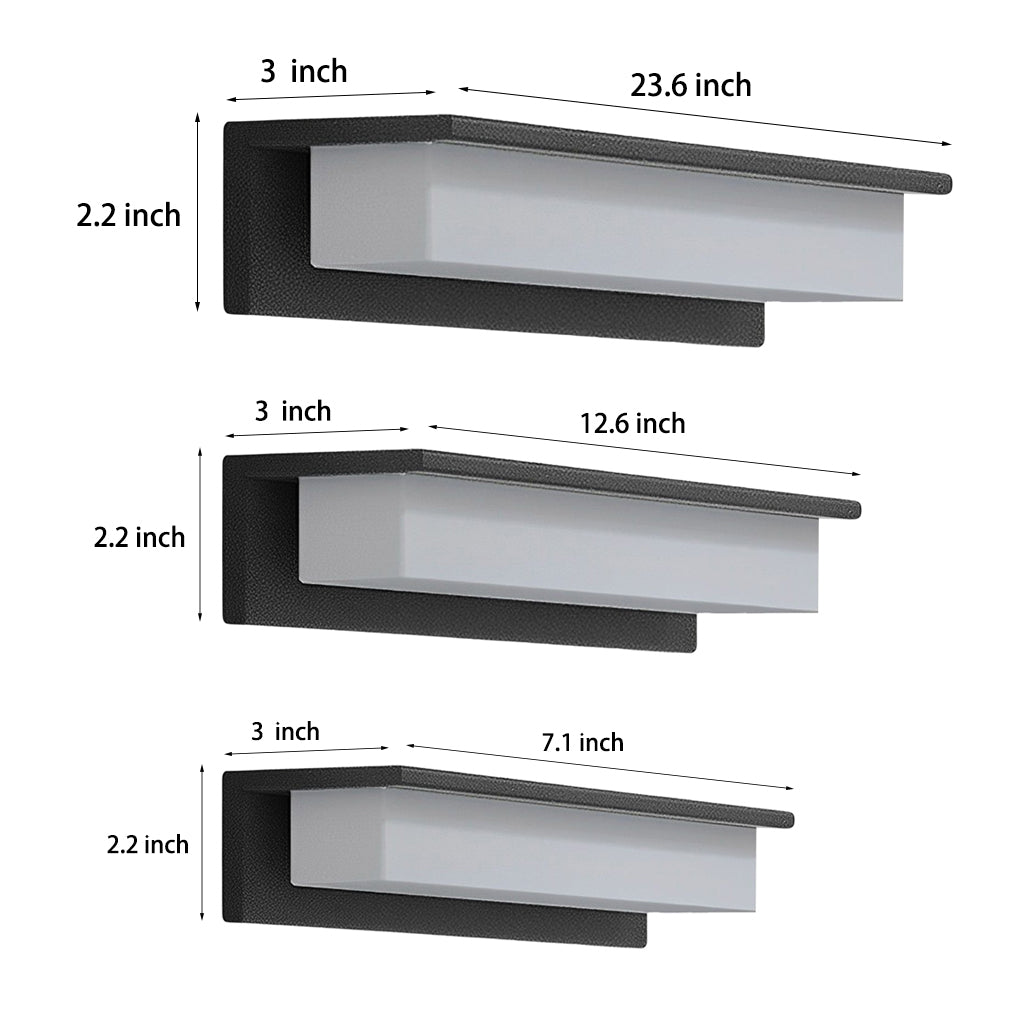 Minimalist Rectangular Waterproof LED Modern Solar Wall Lamp Exterior Lights - Lumpaz