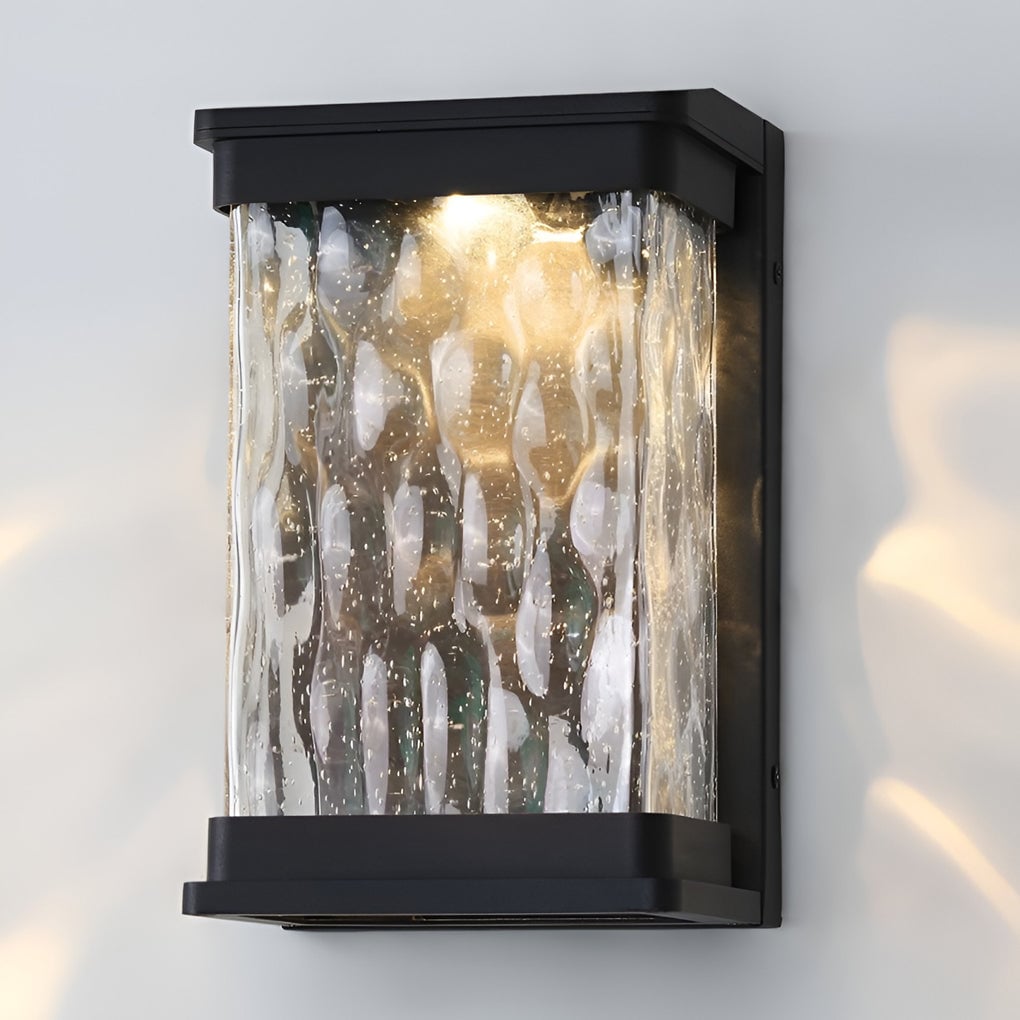 Waterproof Creative Glass LED Black Modern Outdoor Wall Sconce Lighting - Lumpaz