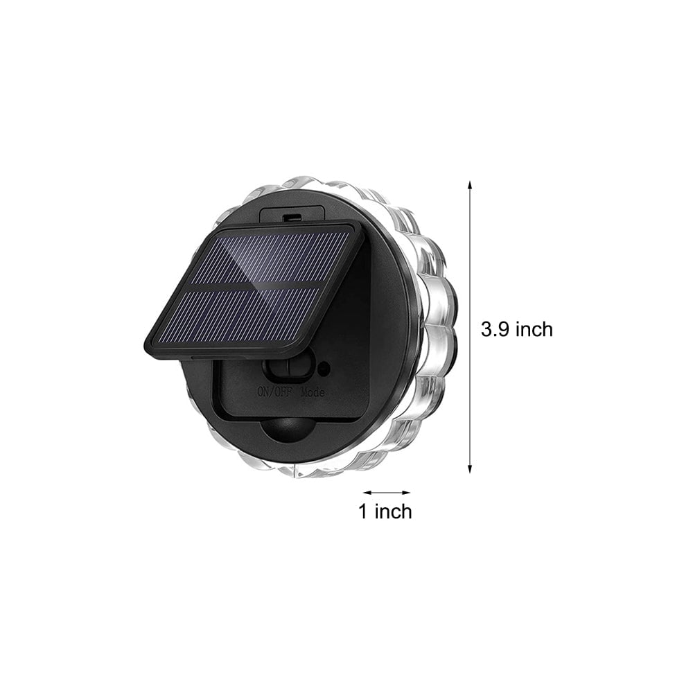 Round 9 LED Solar Petal Wall Light 3 Mode with Remote Outdoor Wall Sconce Lamp Waterproof Wall Mount Lighting - Lumpaz