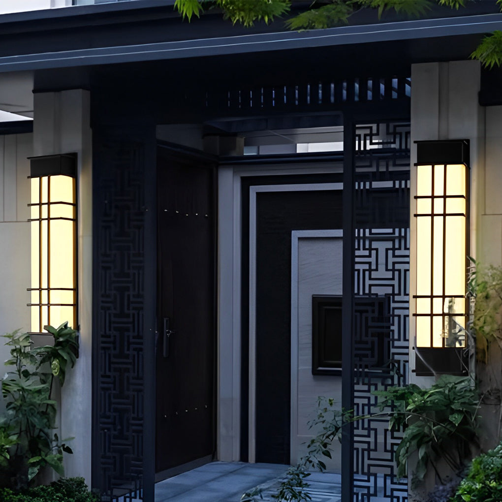 Retro Rectangular Waterproof LED Black Traditional Outdoor Wall Lamp - Lumpaz