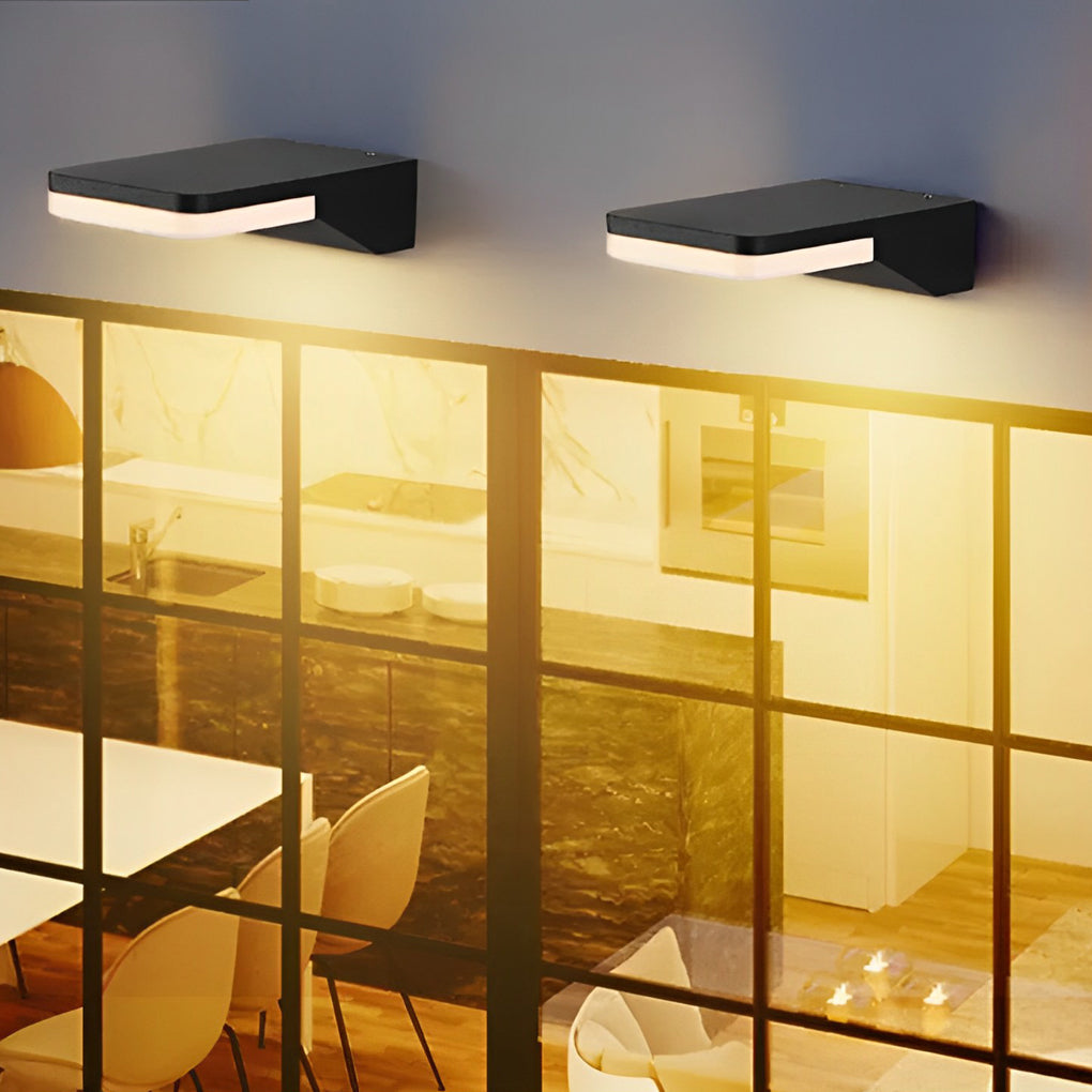 Rectangular Creative LED Waterproof Black Modern Outdoor Wall Sconces Lighting - Lumpaz