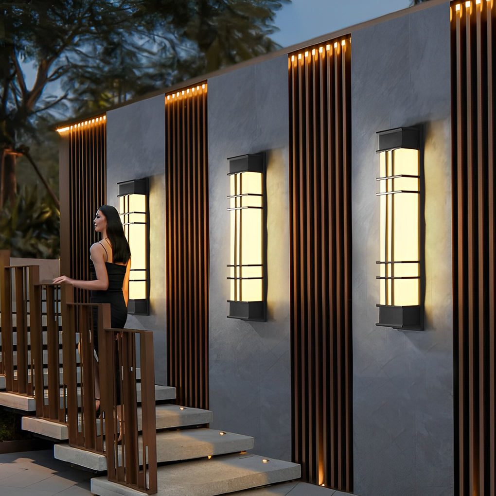 Retro Rectangular Waterproof LED Black Traditional Outdoor Wall Lamp - Lumpaz