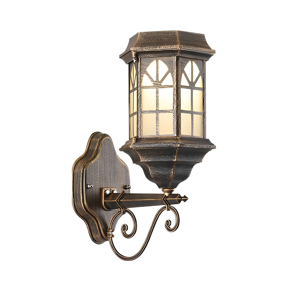Retro Waterproof Dimmable LED Solar Wall Lamp with Remote Exterior Lights - Lumpaz