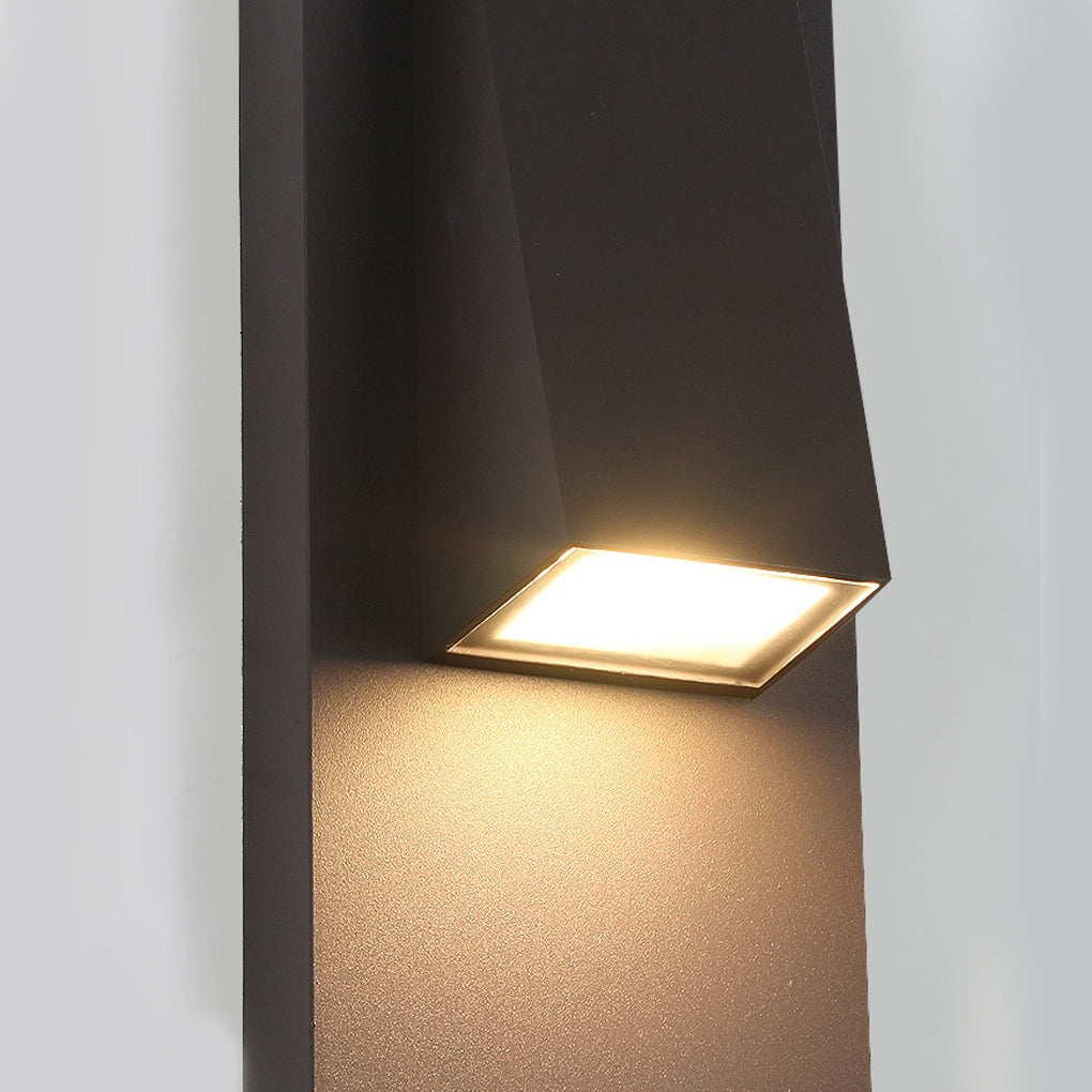 Rectangle Waterproof LED Black Modern Outdoor Wall Lamp Wall Light Fixture - Lumpaz