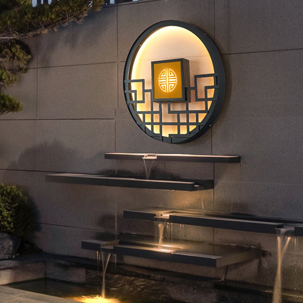 Asian Style Outdoor LED Landscape Decorative Lighting Wall Lamp for Villa Courtyard - Lumpaz