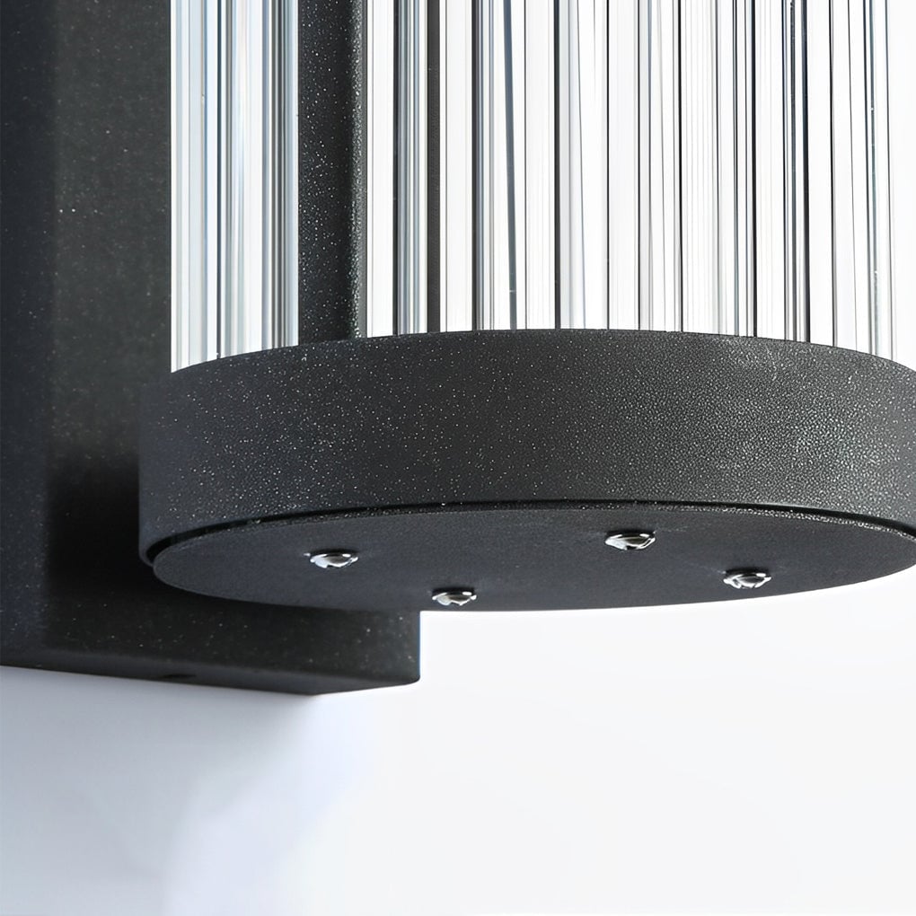 Creative Glass Waterproof LED Black Modern Solar Wall Lamp Exterior Lights - Lumpaz