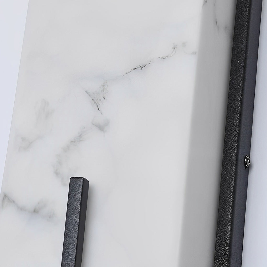 Resin Rectangular Waterproof LED Black Modern Outdoor Sconce Lighting - Lumpaz