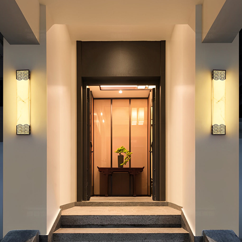 Rectangular Resin LED Waterproof Vintage Outdoor Wall Lights Wall Lamp - Lumpaz