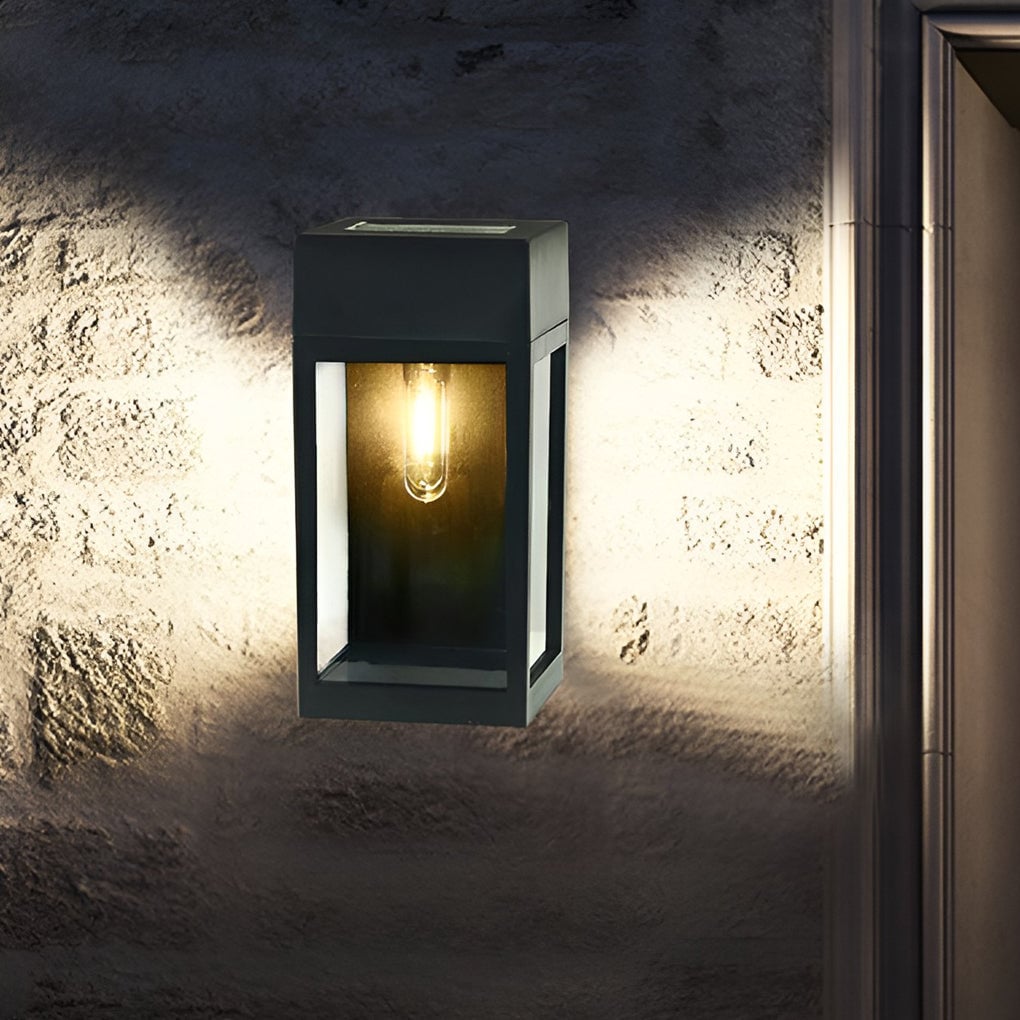Rectangular Glass LED Waterproof Light-controlled Solar Wall Lamp - Lumpaz