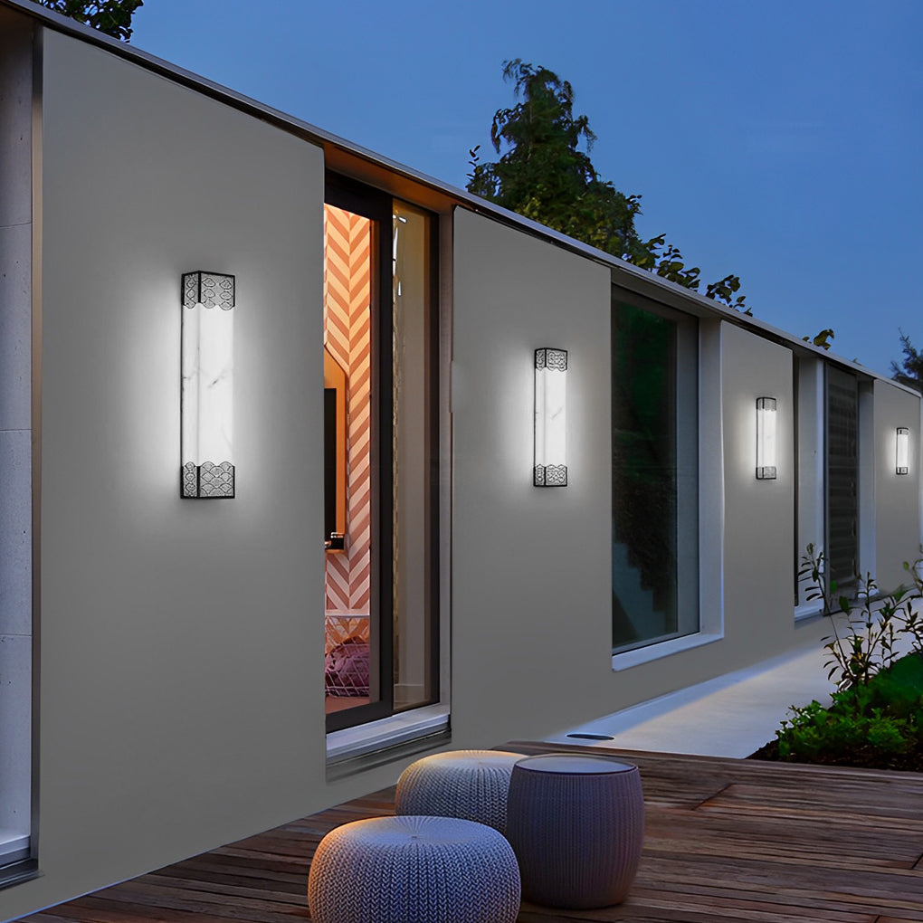 Rectangular Resin LED Waterproof Vintage Outdoor Wall Lights Wall Lamp - Lumpaz