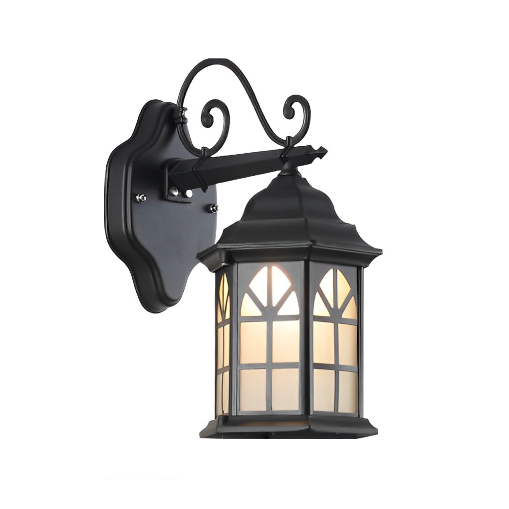 Retro Waterproof Dimmable LED Solar Wall Lamp with Remote Exterior Lights - Lumpaz