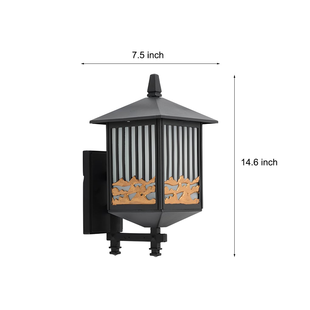 Retro Waterproof LED Black Modern Solar Wall Lights Outdoor Wall Sconce - Lumpaz