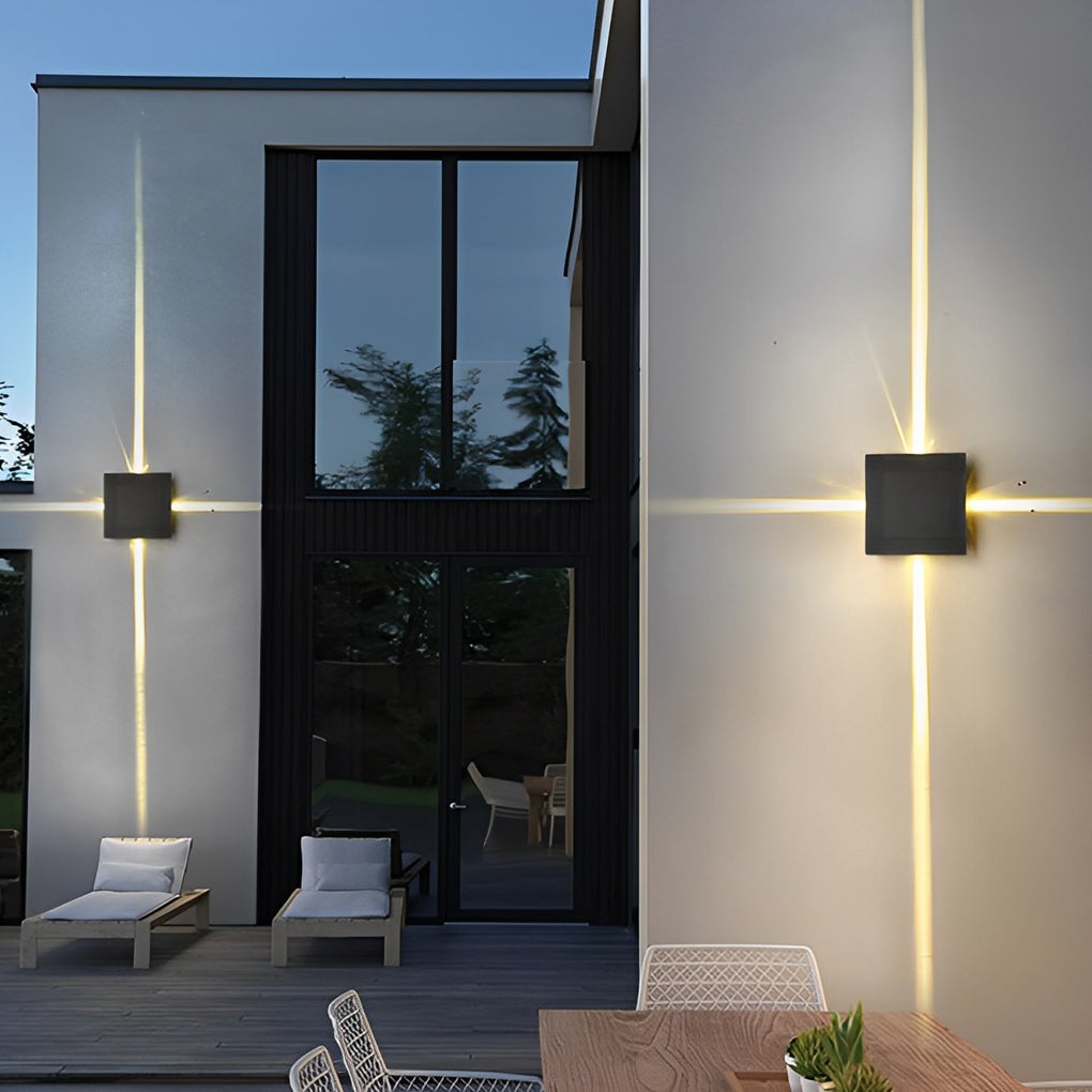 Round Square LED 12W Cross Star Lights Waterproof Modern Wall Lamp - Lumpaz