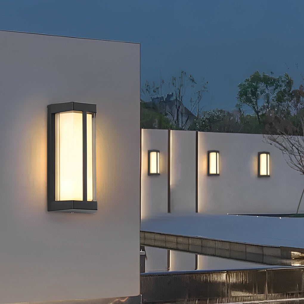 Waterproof Double Acrylic Shade LED Black Modern Outdoor Wall Lights - Lumpaz