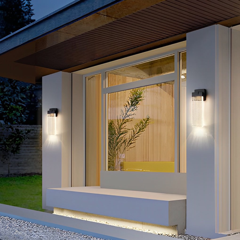 Rectangular Bubble Crystal LED Outdoor Wall Lamp - Lumpaz