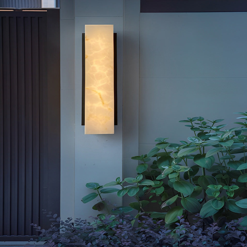 Rectangular Metal LED Waterproof Black Modern Outdoor Wall Lights - Lumpaz