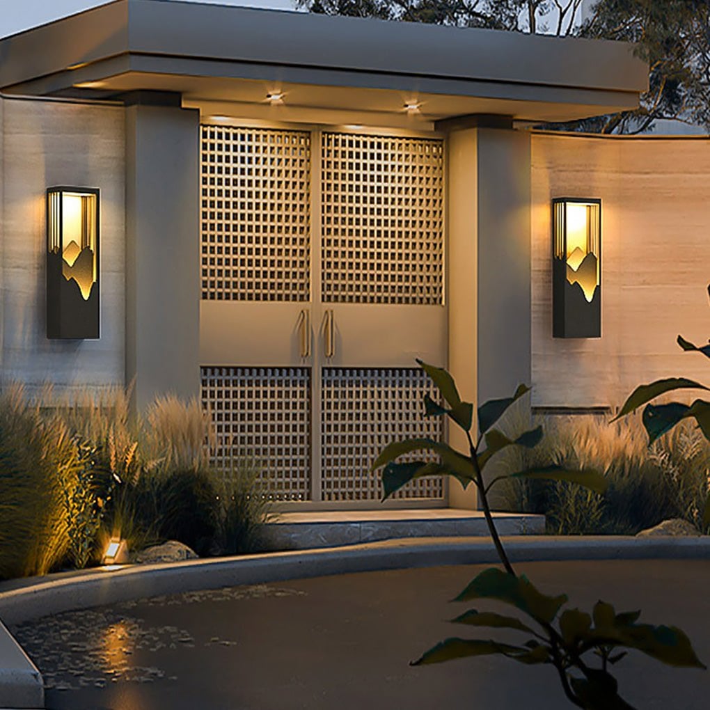 Mountain Scenery LED up Down Lighting Waterproof Solar Wall Lamp Porch Lights - Lumpaz