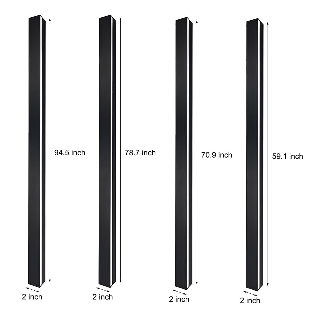 Minimalist Long Strip LED Waterproof Black Modern Solar Wall Sconce Lighting - Lumpaz