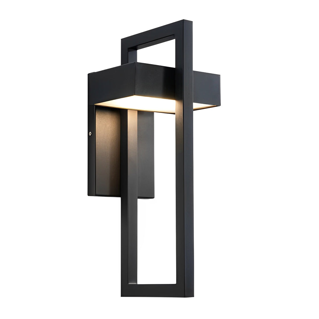 Rectangular Minimalist LED Waterproof Black Modern Outdoor Wall Lamp - Lumpaz