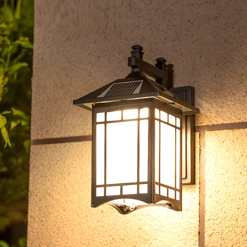 Retro Waterproof LED Vintage Solar Wall Lamp with Remote Wall Sconce Lighting - Lumpaz