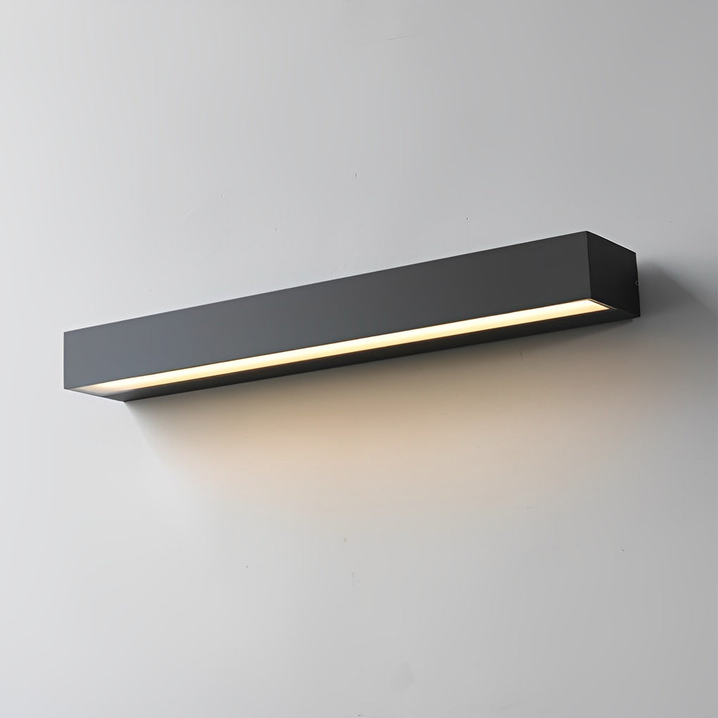 Minimalist Strip Waterproof LED Black Modern Outdoor Wall Washer Light - Lumpaz