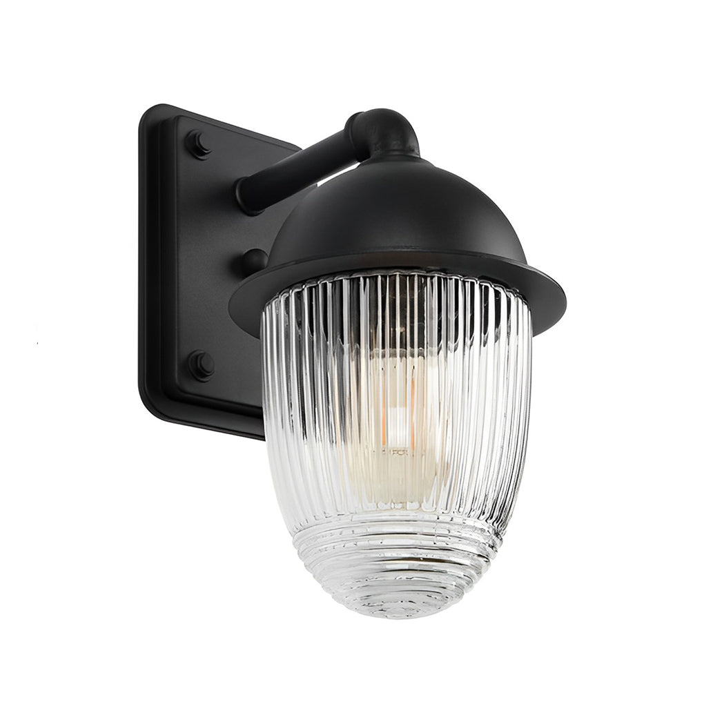 Waterproof Glass Ball Matte Black Modern Outdoor Wall Lamp Exterior Lights - Lumpaz