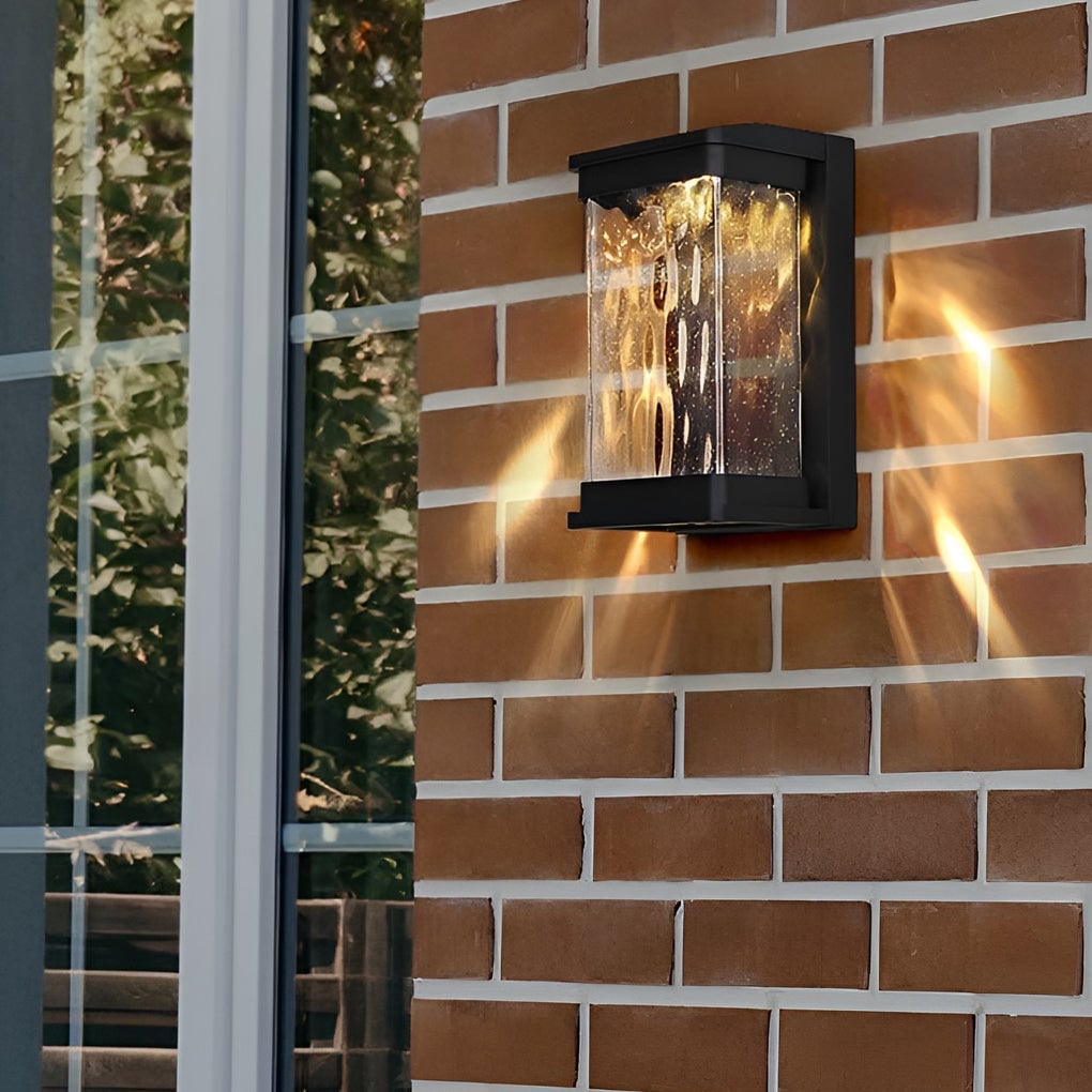 Waterproof Creative Glass LED Black Modern Outdoor Wall Sconce Lighting - Lumpaz