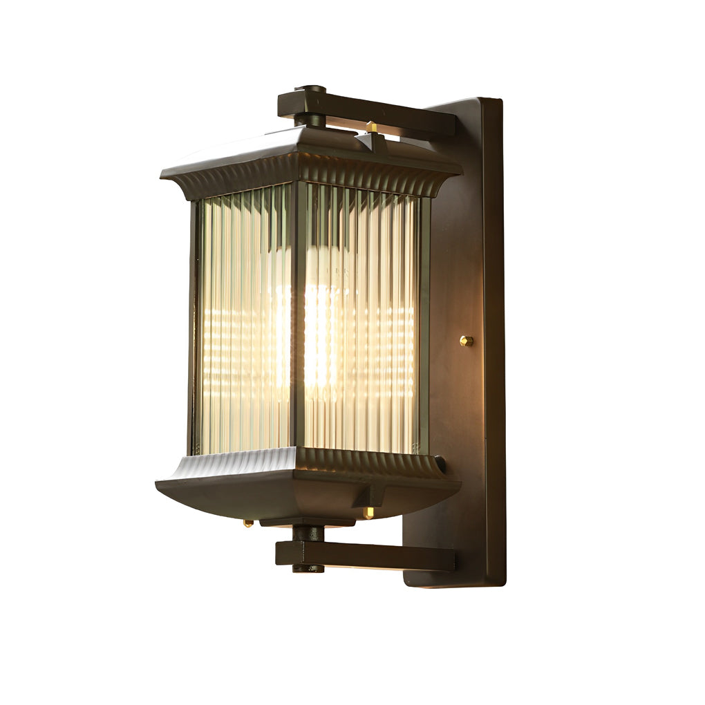 Outdoor Waterproof Creative Glass Shade Brown Retro Exterior Wall Lights - Lumpaz