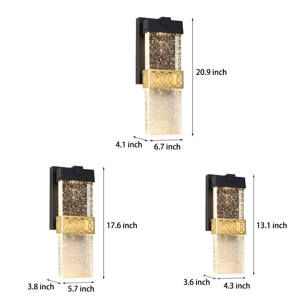 Bubbles Crystal LED Waterproof Black Simple Modern Outdoor Wall Lights - Lumpaz